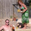 AUS QLD Townsville 20034APR13 FLUX House 003  Fluxy and his (then) bride to be Sonya. I know why he married her, two words - DRINK GODDESS!!! : 2 McIntyre Court, 2003, April, Australia, Date, Month, Places, QLD, Townsville, Year
