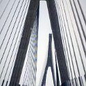 EU PRT ALG CastroMarim 2017JUL13 003  The two towers of the bridge are 95 and 96 metres tall respectively, with the central span between the towers being 324 metres. The deck stands 20 metres above the river, allowing the navigation of ships of deep draft and was completed in 1991 : 2017, 2017 - EurAisa, DAY, Europe, July, Portugal, Southern Europe, Thursday